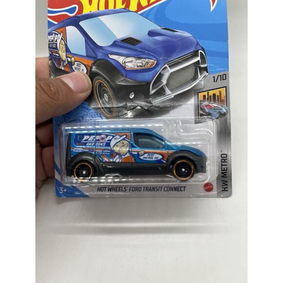2014 Hot Wheels HW Ford Transit Connect Blue/Orange - 1:64 #7/250 - Picture 3 of 4